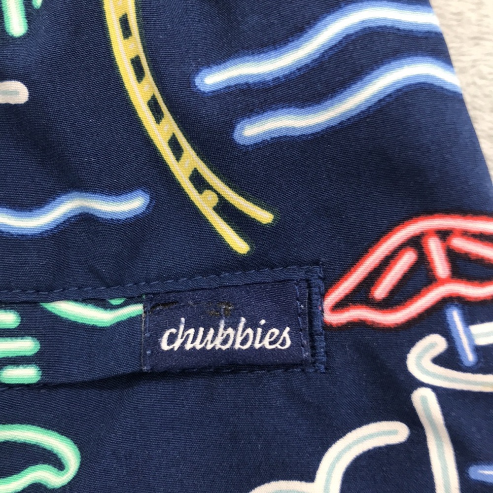 Chubbies Neon Lights Performance Swim Trunks Size  M - Picture 6 of 9